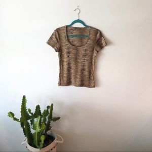 Liz Claiborne Animal Print Square Neck Top